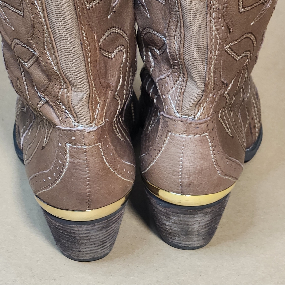 REBA TAN LEATHER Western COWGIRL Boots RB-Backstage Women's US Size 9 - Picture 7 of 11